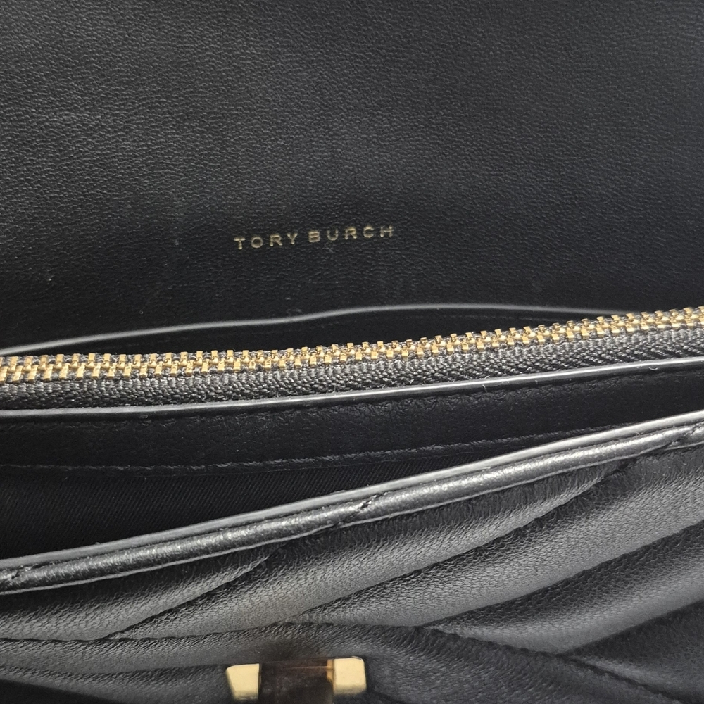 SOLD* Tory Burch Black Quilted Leather Clutch - Picture 8 of 9